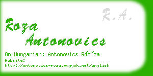 roza antonovics business card